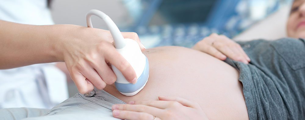 Pregnant woman getting an ultrasound